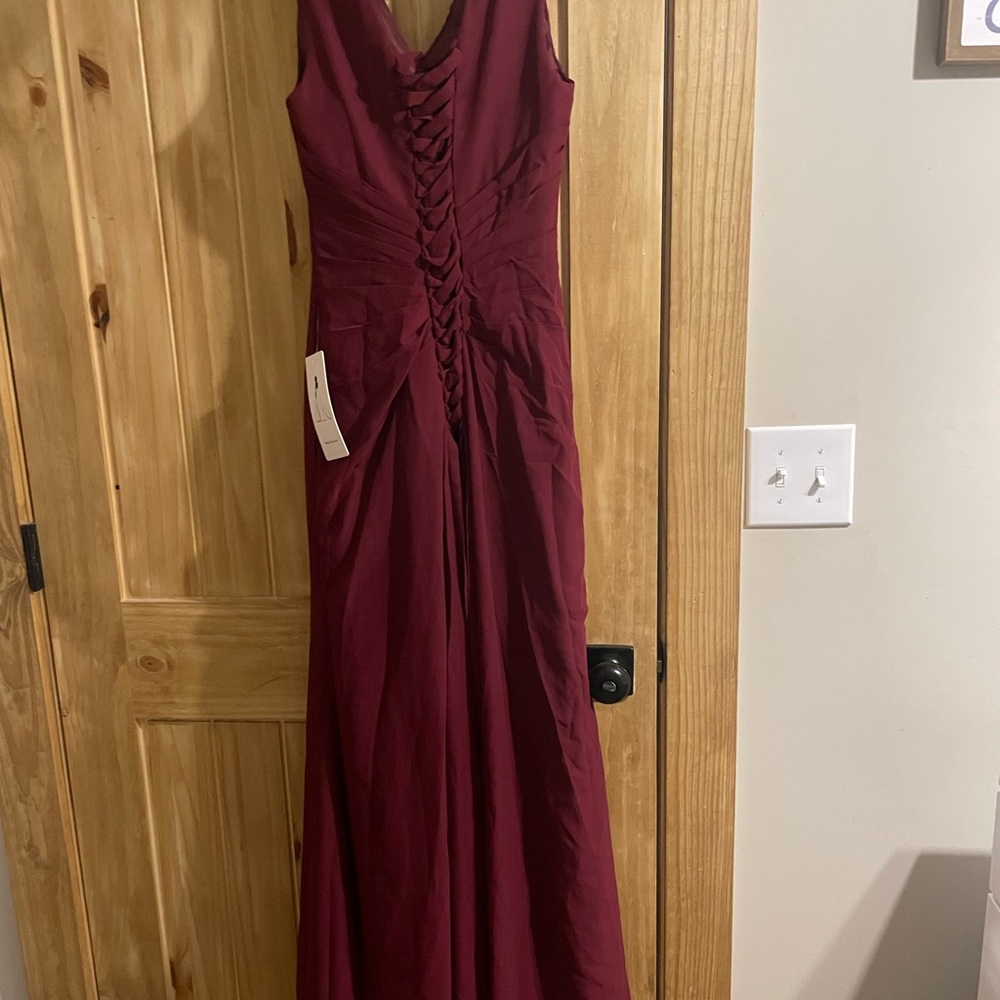 Elegant Burgundy Evening Gown